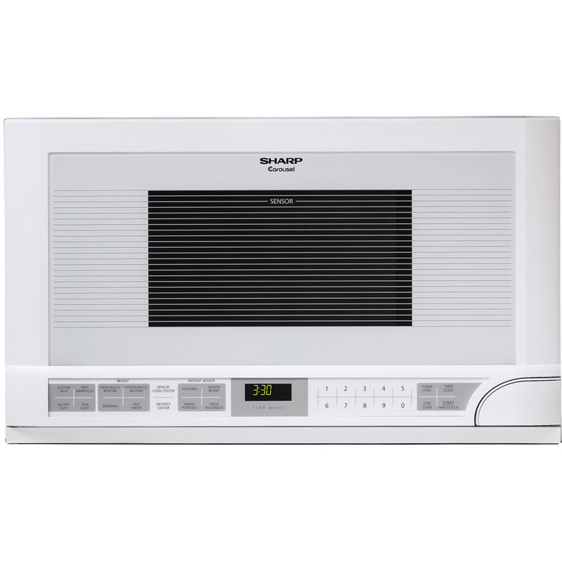 Sharp 1.5 Cubic Feet 1100 Watt Built-In Microwave with Sensor Cooking, White