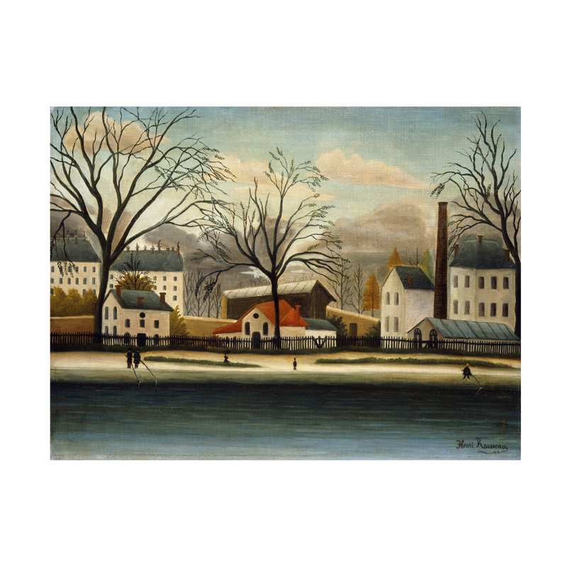 Henri J.F. Art sur toile Banlieue, C.1896, H 14 po x l 19 po