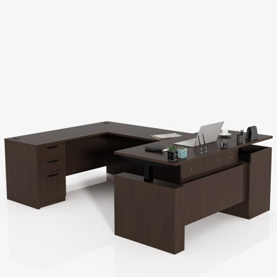 Adjustable U-Shaped Executive Desk