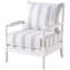 Fauteuil de salon rembourré blanc et bleu marine, style décoratif et fauteuil d'appoint - Rembourré pour un confort accru
