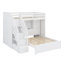 Lit superposé moderne avec escalier de rangement, garde-robe, ports USB et éclairage DEL-854062145