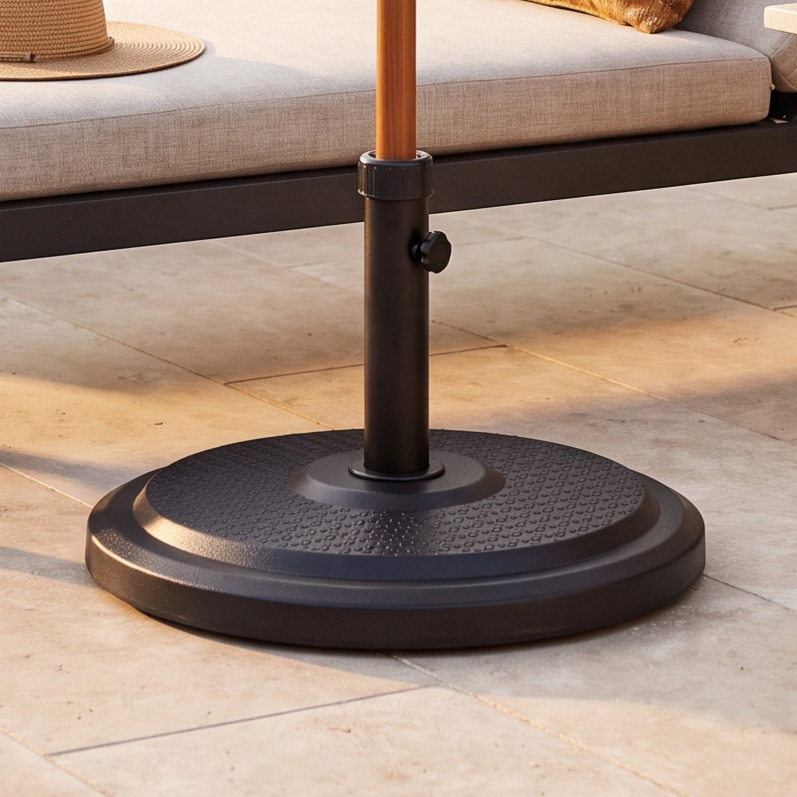 Kade Fiberstone Umbrella Base, Black