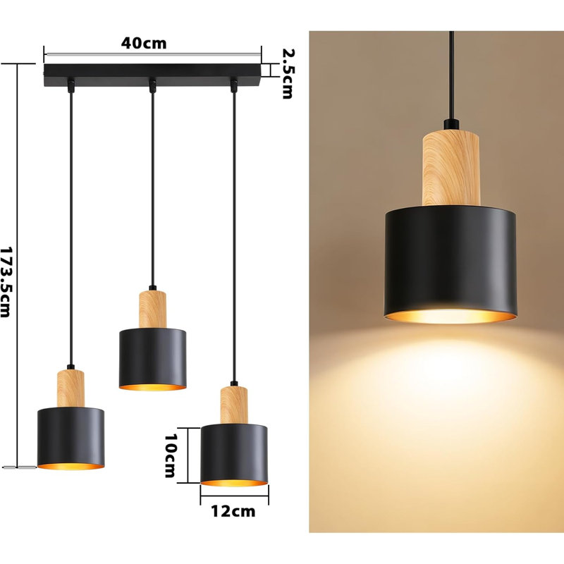 - Light Stainless Steel Pendant, 173.5cm H x 40cm W