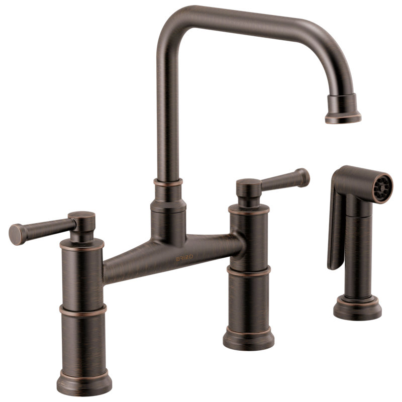 Artesso® Bridge Faucet With Side Sprayer, Venetian Bronze