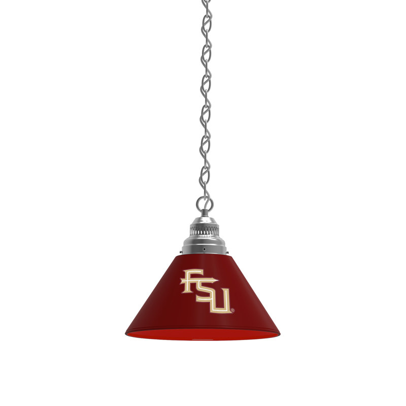 1 - Light Single Pendant, Chrome, Florida State Seminoles (FSU Letters Logo)
