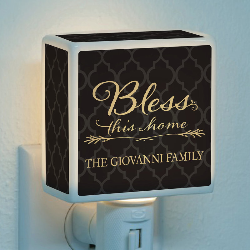Bless This Home Night Light with Custom Name Printed