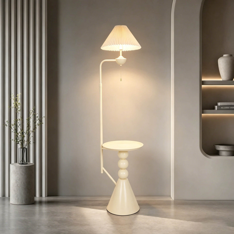 70-inch High Modern Cream-colored, With Corner Table, Rotatable Lamp Head, With Three-color Light Adjustment.