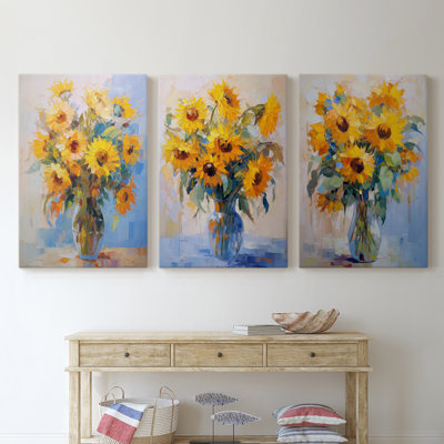 Floral Study Series CLVI - Ensemble de toiles tendues avec châssis Premium - Prêt à être accroché