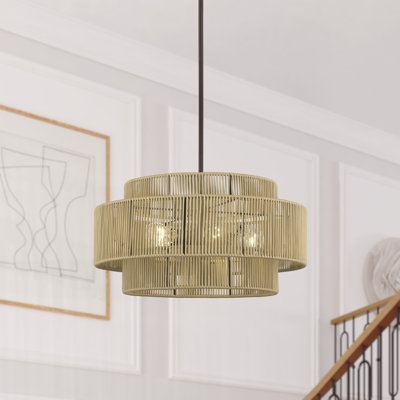 Asllan 5 Light English Bronze Pendant Chandelier