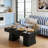 Rectangular Wooden Coffee Table with Water-Resistant Finish