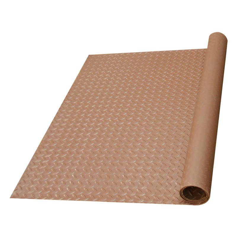 Revêtement de sol en caoutchouc Diamond, Brown, 0.14" H x 36" W x 180" D
