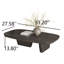 Grande table basse 51,2 po, table basse rectangulaire en bois noir-2126357984