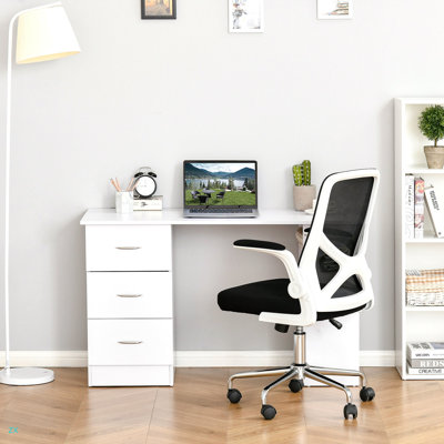 47" Modern Home Office Computer Desk Bookcase Combo Writing Table Workstation With 3 Drawer And Storage Shelf