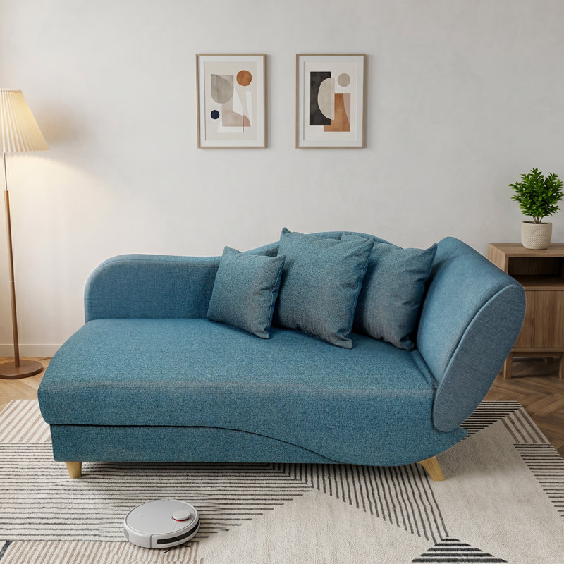 Chaise longue rembourrée Chanoa, Bleu foncé