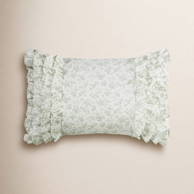 Laura Ashley Harper Green Cotton Throw Pillow