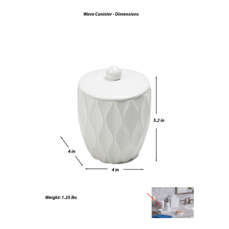 Contenant de rangement Wave blanc, Blanc