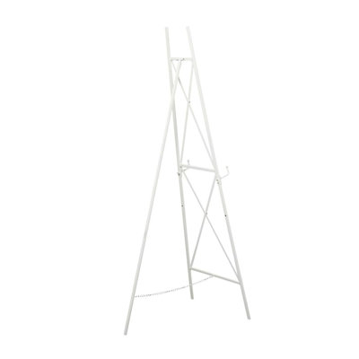 Metal Tall Adjustable Tier Display White Easel with Chain Support