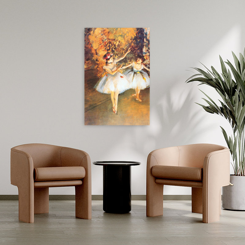 Deux danseurs sur scène, impression d'art contemporain classique coloré, H 36 po x l 24 po