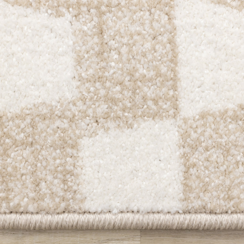 Tapis tissé à la main Charlanne, Rectangle 6 pi 7 po x 9 pi 10 po, Beige