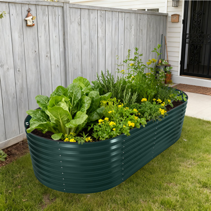 Metal Raised Garden Bed, 60cm H x 240cm W x 120cm D, Green
