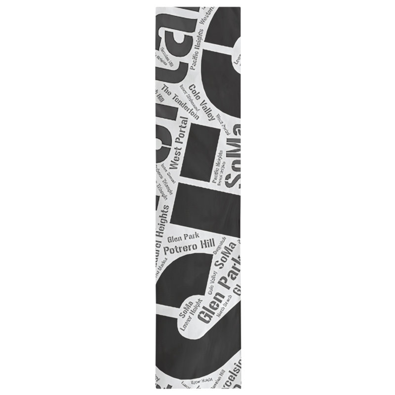 Chemin de table, 72 po x 16 po, Noir, San Francisco