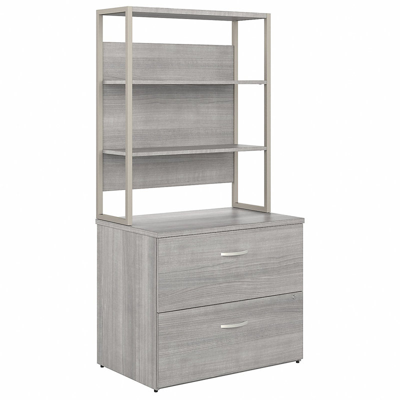 Classeur latéral à 2 tiroirs Hybrid, Gris platine