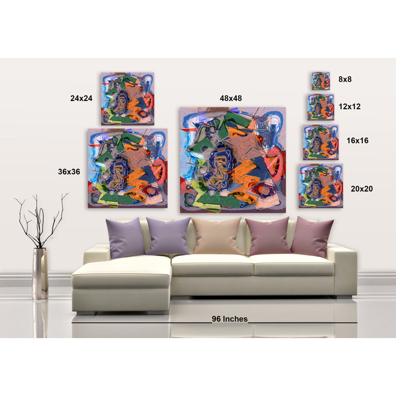 Bending Shapes I - Wrapped Canvas Painting, 24" H x 24" W x 1.5" D