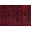 Tapis rouge foncé / bleu foncé en laine noué à la main de style oriental Madonia 5 pi 8 po x 7 pi 7 po