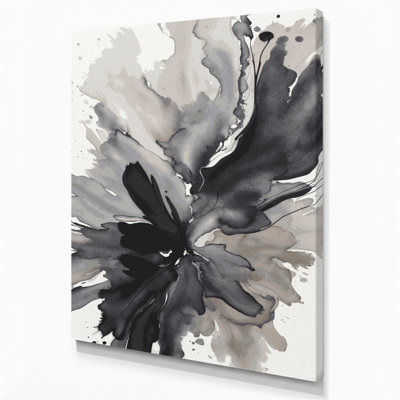 Aquarelle abstraite 47, art mural sur toile grise