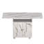 Table pour îlot de cuisine, table de salle à manger pliante en bois de 47 po avec support de rangement et armoire, table d'entrée amovible à 6 roulettes, couleur marbre blanc, table d'appoint et table basse polyvalente