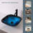16" L x 16" W Glass Bathroom Vessel Sink Blue Tempered Glass Above Counter Sink with Pop up Drain