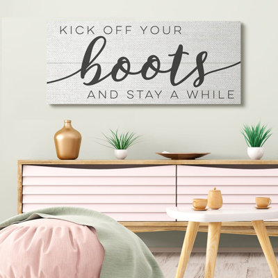 Impression d’art graphique, "Welcome « Your Boots » rustique