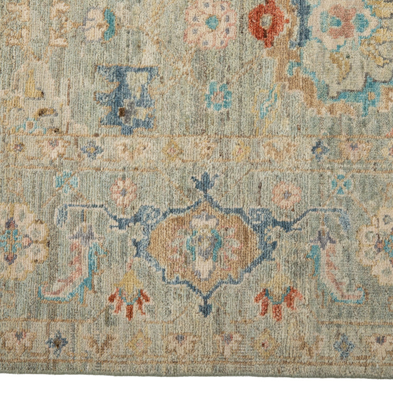 Light Blue Anqtiue Revival Wool Rug