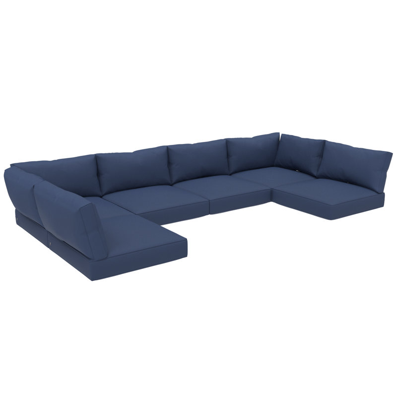 Outdoor Sunbrella Foam Seat and Polyfill Back Cushion Set, 5" Thick Foam, UV Proof Patio Furniture, Canvas Navy