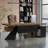 Tan+Black Rectangular Solid Wood+Iron desks-108304472-108304474