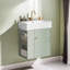 Meuble-lavabo flottant moderne avec lavabo compact en céramique avec rangement latéral, porte à fermeture en douceur et trou de trop-plein pour les petites salles de bain-2095680686
