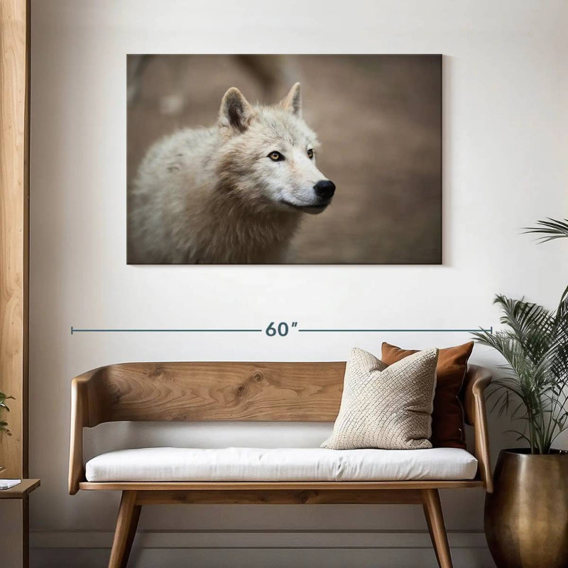 Arctic White Wolf, 30" H x 45" W