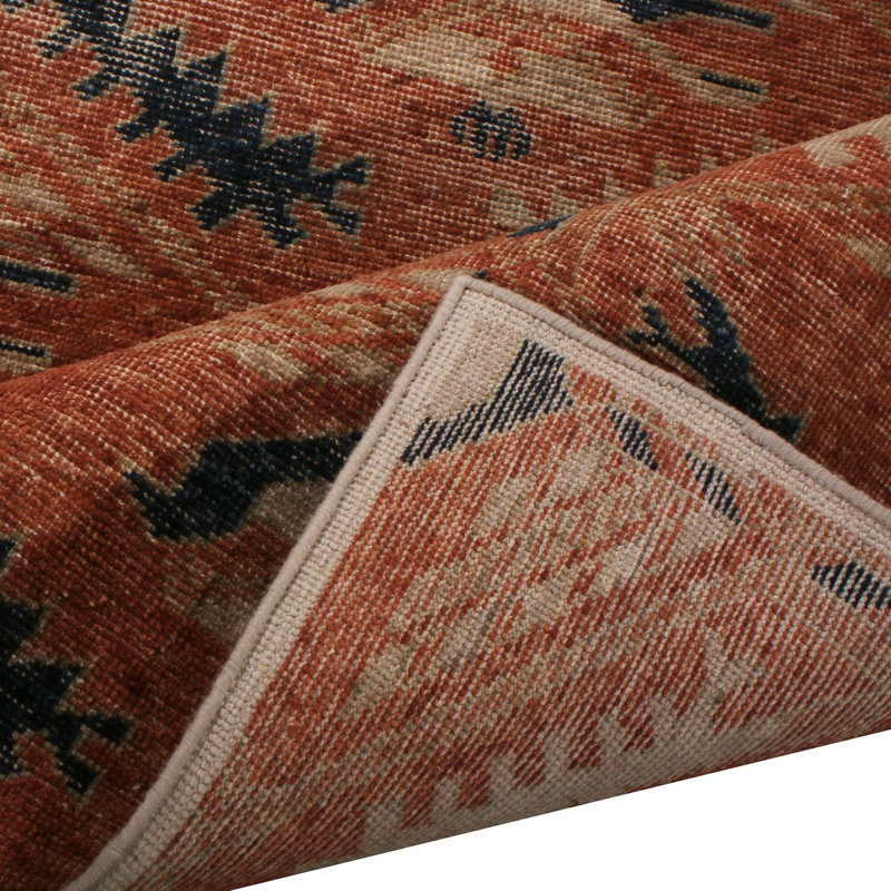 Rug & Kilim's Homage Geometric Floral Beige Pink And Blue Wool Custom Rug, Rectangle 10' x 14'