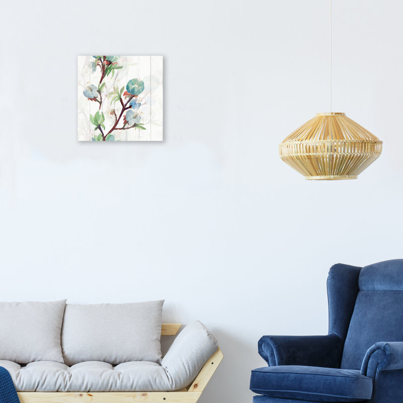 Abricot Blossom Harmony: A Watercolor Delight branches d'abricot - impressions sur toile tendue, H 20 po x l 20 po x P 1,5 po