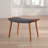 Geta 25" Linen Weave Upholstered Solid Wood Ottoman in Charcoal-975858914