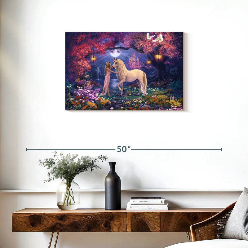 Kelan Unicorn Garden II, 20" H x 30" W