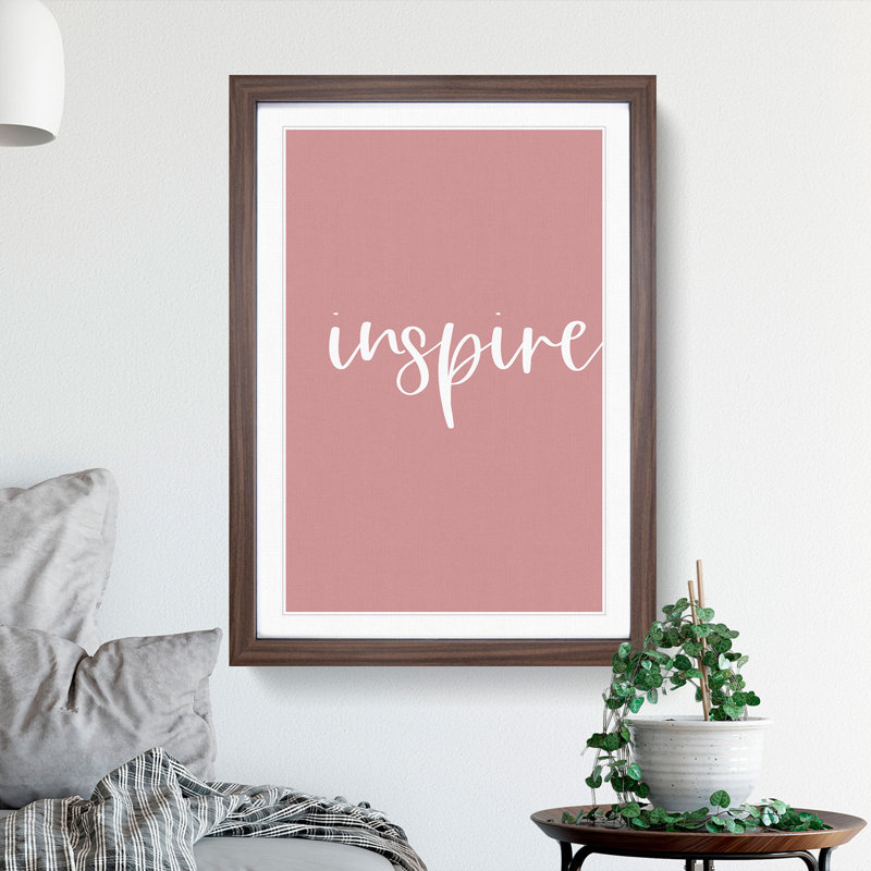 Inspire - Picture Frame Typography, 48cm H x 36cm W x 2cm D, Walnut