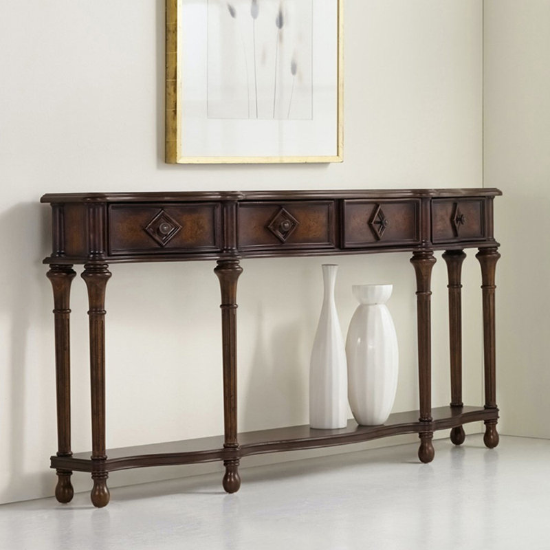 American style retro console table, Dark Brown