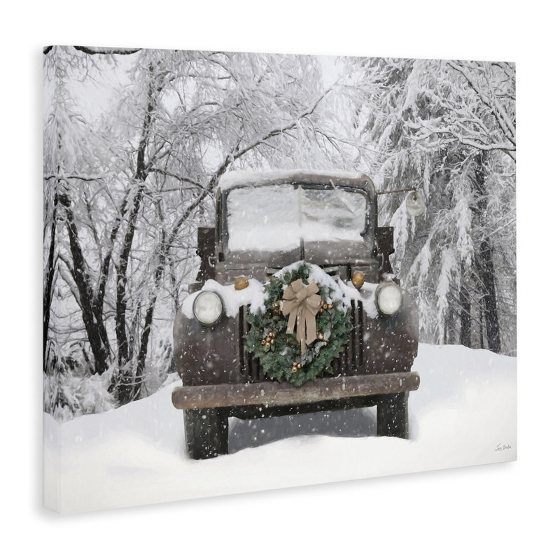 Camion à couronne en toile de neige, design par Lori Deiter, H 30 po x l 40 po