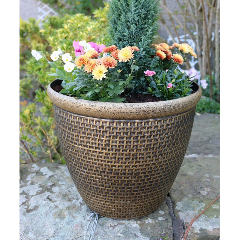 Hamish Pot Planter, 29cm H x 36cm W x 36cm D, Gold