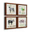 Golden Cuisine Sheep - Ensemble de 4 peintures sur toile encadrées-60147941-60147942