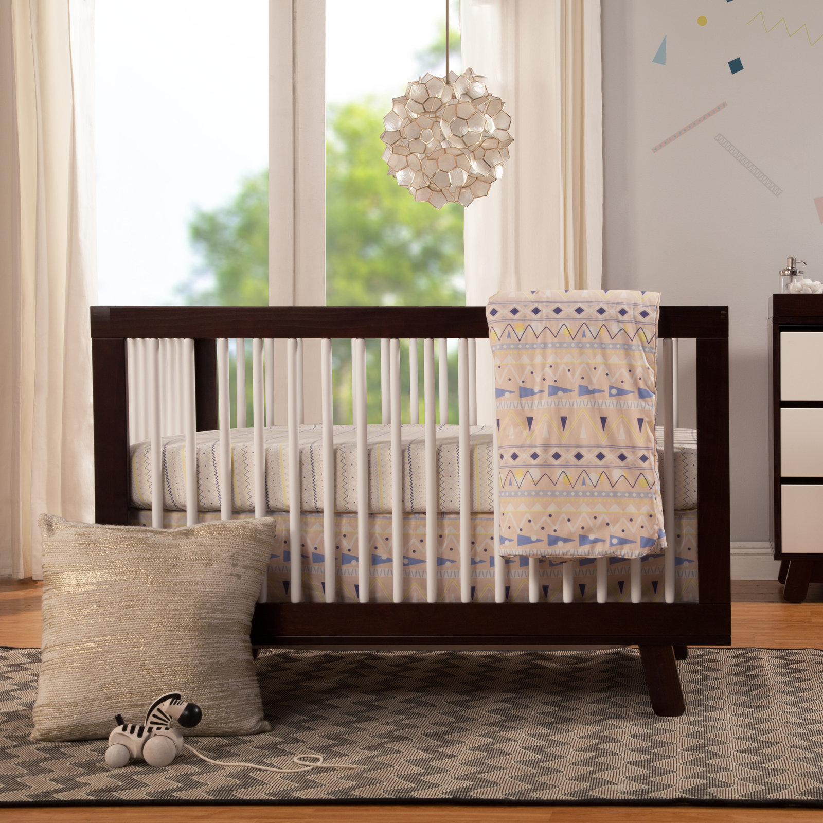 Hudson Pine 3-in-1 Convertible Crib, Espresso/White