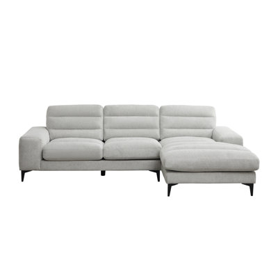 2-piece Sectional with Right Side Chaise, Light Grey