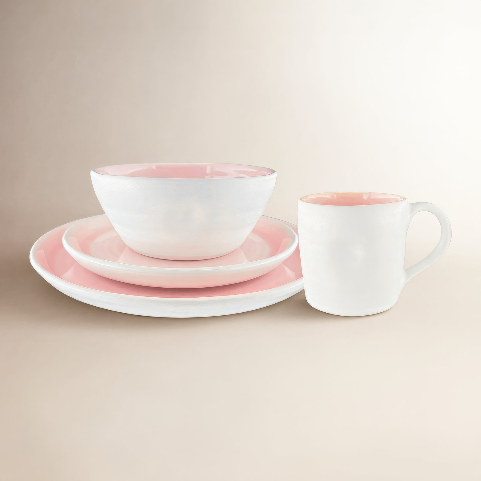 Pinch Stoneware Dinnerware Set, Pink