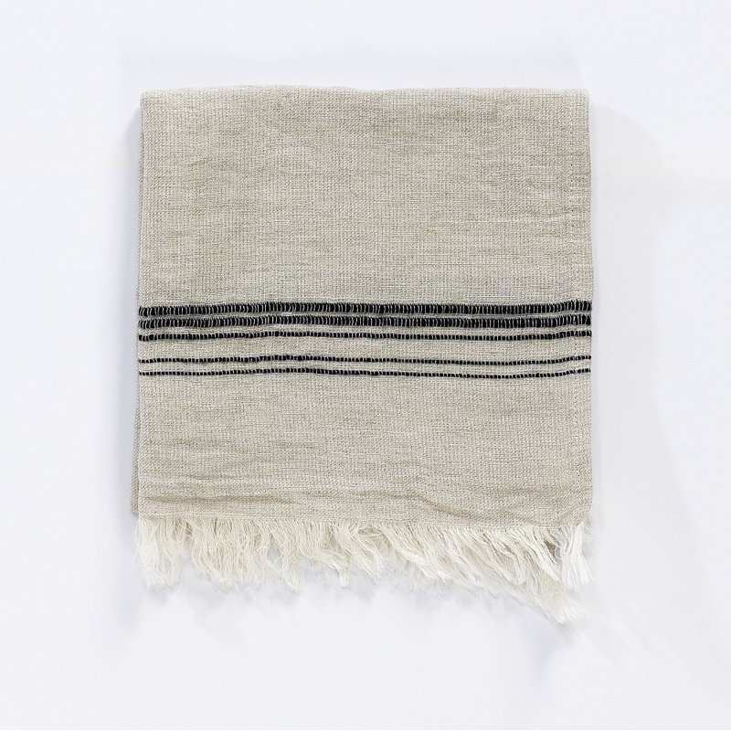 Abdulaleem Ultra Light Hand Towel, Natural/Black